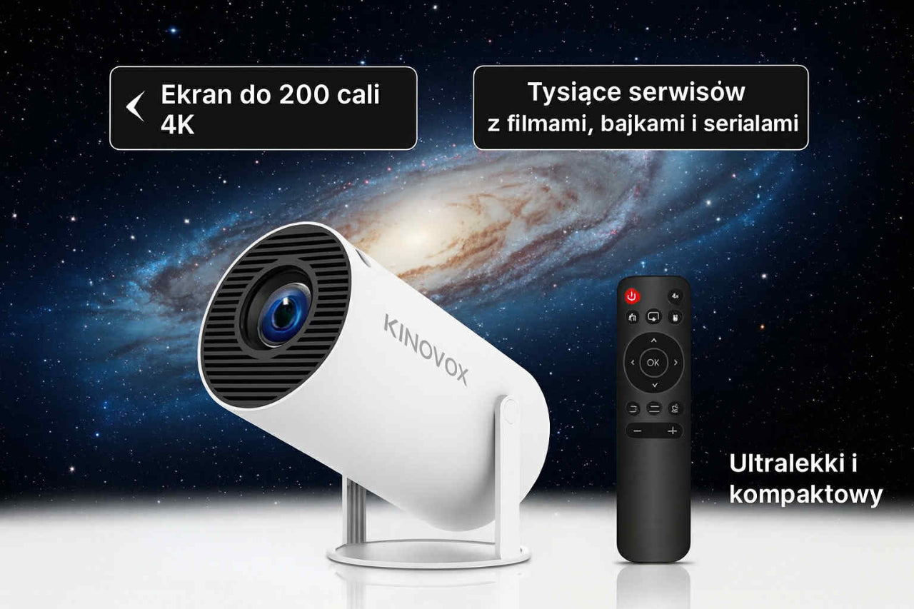 KINOVOX 4K PRO™ – Smart Projektor z Androidem i Wi-Fi | Kino Bez Kabli w Twoim Domu